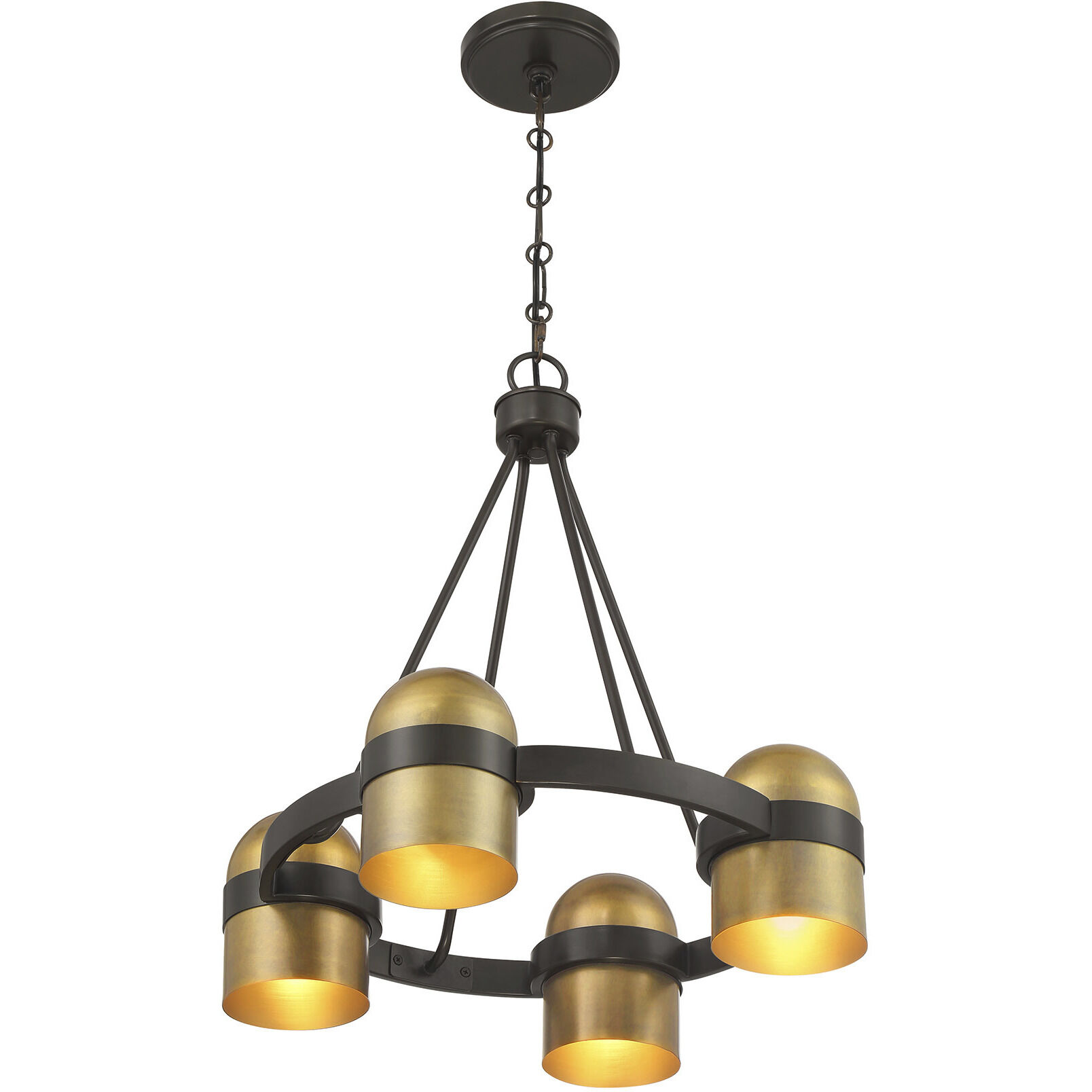 Andover 4 Light 20 inch Mediterranean Bronze and Riviera Brass Chandelier Ceiling Light