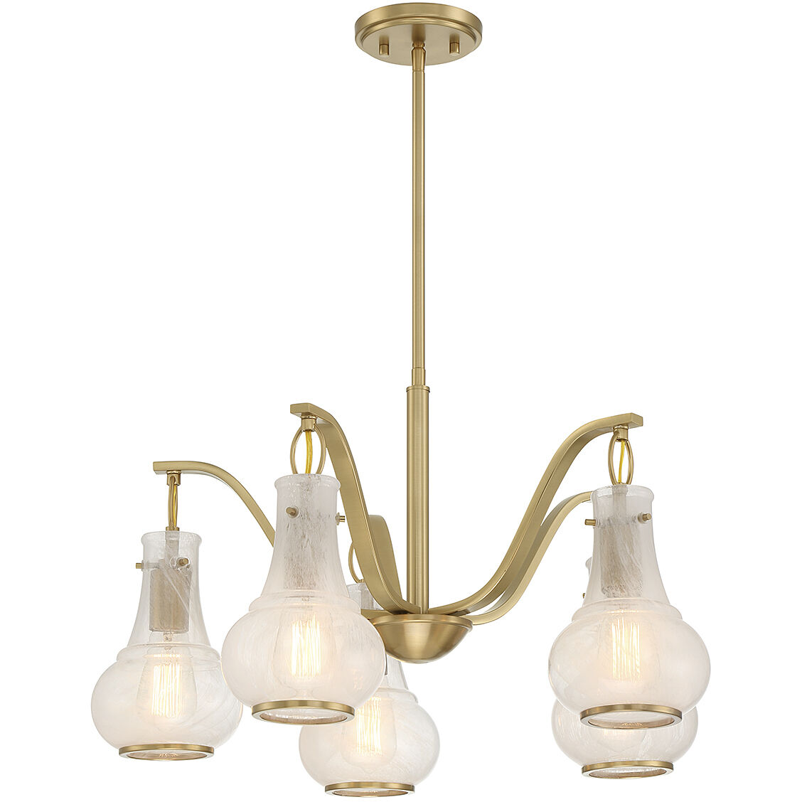 5 arm ceiling light with glass shades best sale