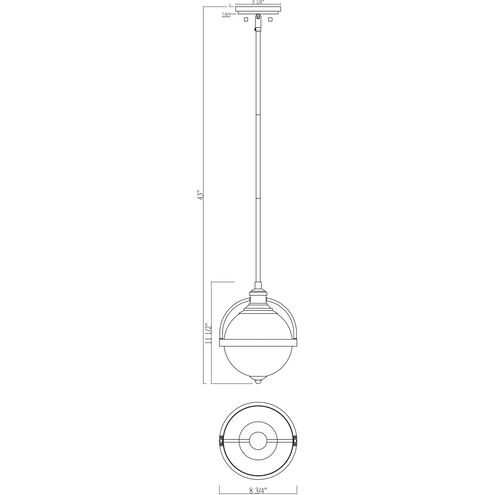 Westbourne 1 Light 8.75 inch Warm Brass Pendant Ceiling Light, Essentials