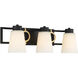 Russo 3 Light 24 inch Matte Black with Warm Brass Accents Bathroom Vanity Light Wall Light, Lighting One