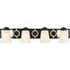 Russo 4 Light 32 inch Matte Black with Warm Brass Accents Bathroom Vanity Light Wall Light, Lighting One