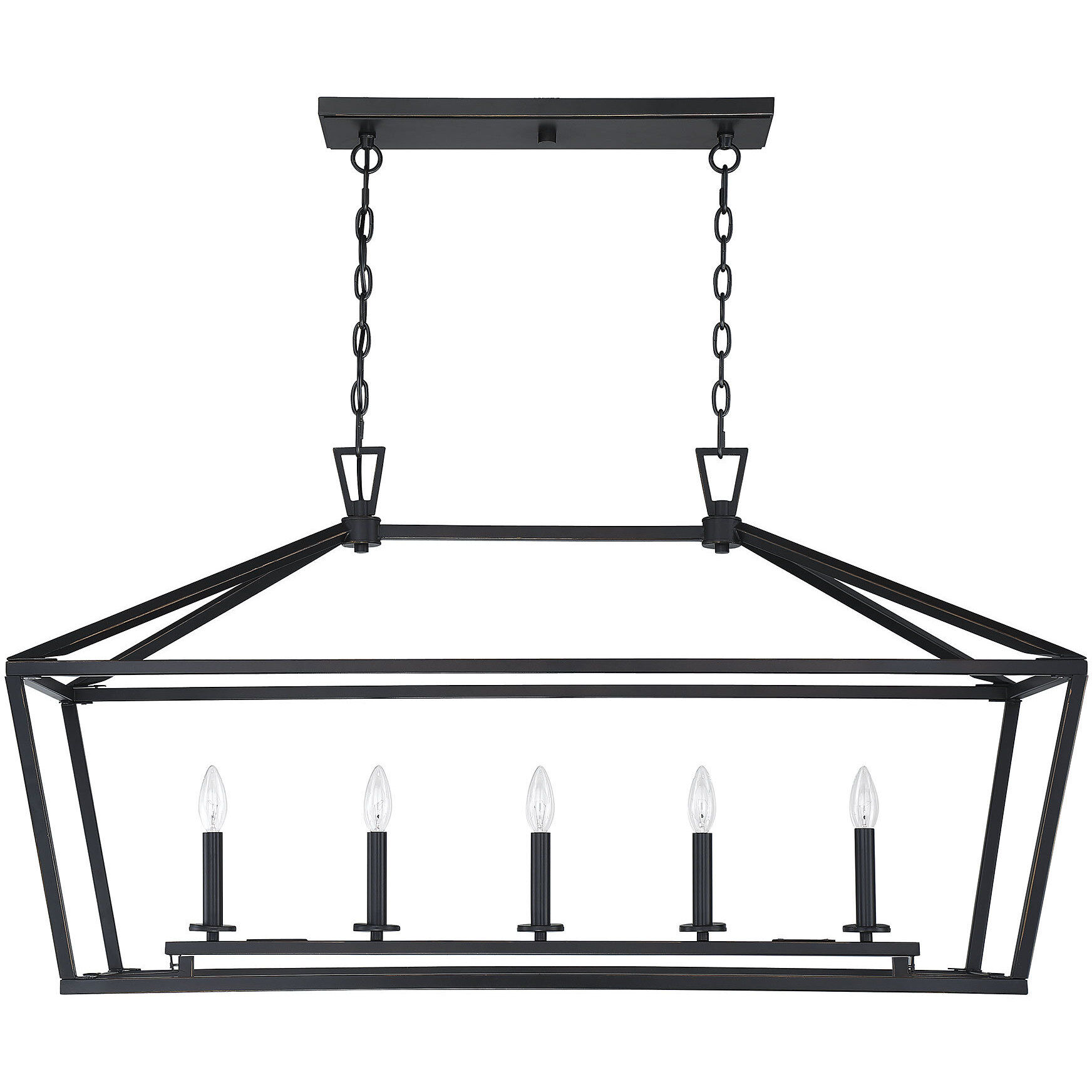 Townsend 5 Light 44 inch Classic Bronze Linear Chandelier Ceiling Light Essentials
