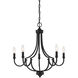 Auburn 5 Light 24 inch Matte Black Chandelier Ceiling Light, Essentials