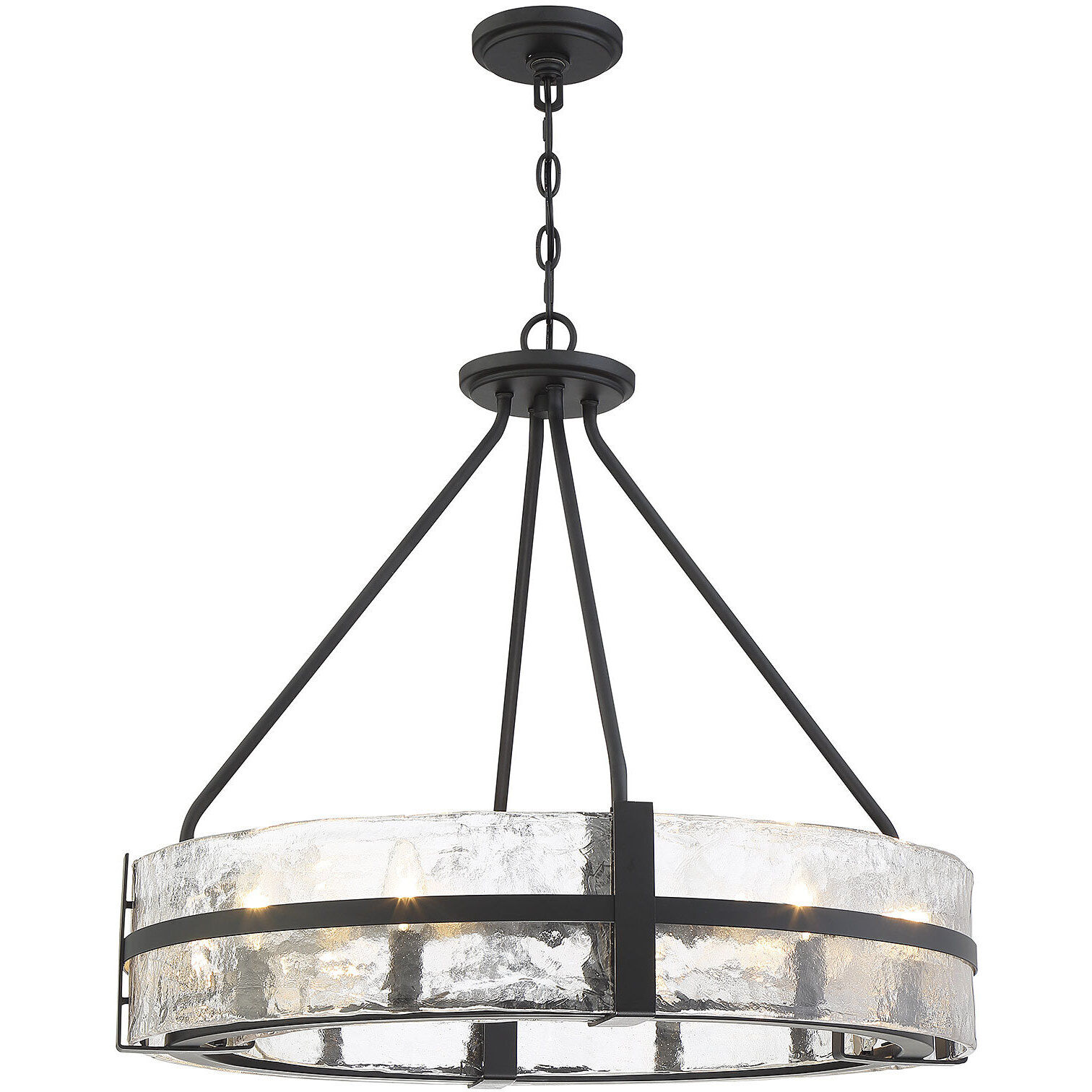 Hudson 8 Light 28 inch Matte Black Pendant Ceiling Light