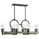 Hartman 6 Light 40 inch Noblewood/Iron Linear Chandelier Ceiling Light