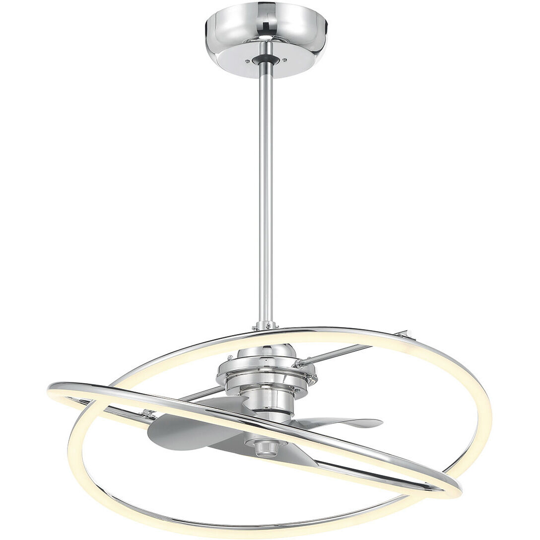 Dorado 14 inch Polished Chrome with Silver Blades Fan D'Lier