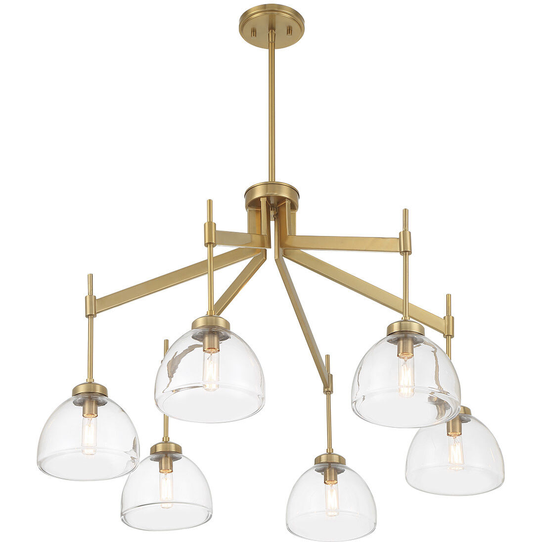 Corbin 6 Light 31.5 inch Warm Brass Chandelier Ceiling Light