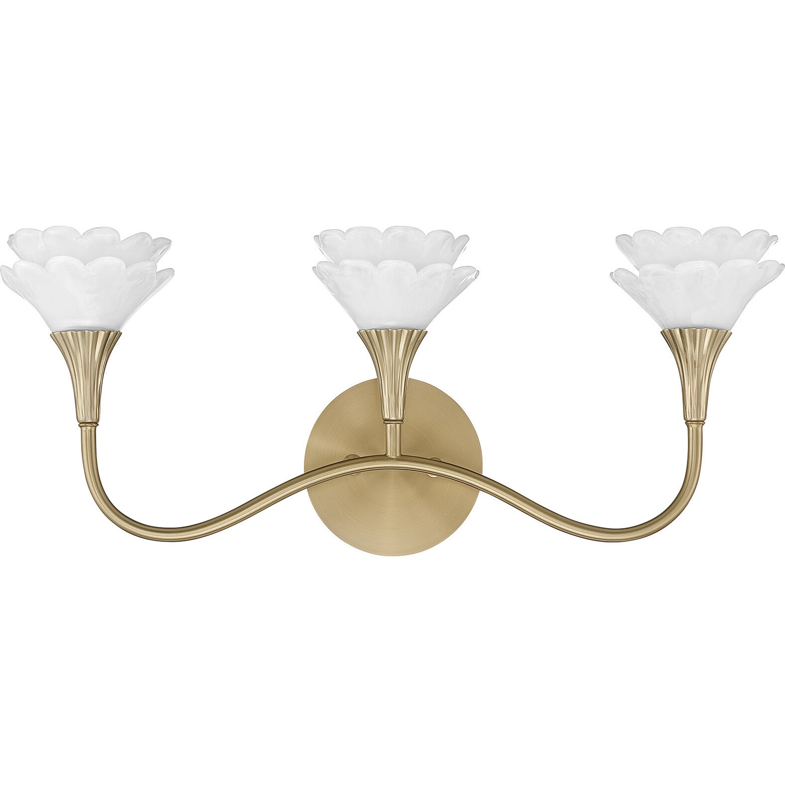 Florena 3 Light 22 inch Noble Brass Bathroom Vanity Light Wall Light