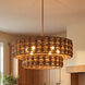 Silencio 7 Light 30 inch Riviera Brass Pendant Ceiling Light
