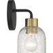Flagler 1 Light 5 inch Matte Black with Warm Brass Accents Wall Sconce Wall Light, Lighting One