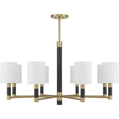 Conrad 8 Light 40 inch Warm Brass with Black Marble Chandelier Ceiling Light