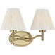 Rosa 2 Light 17 inch Noble Brass Bathroom Vanity Light Wall Light