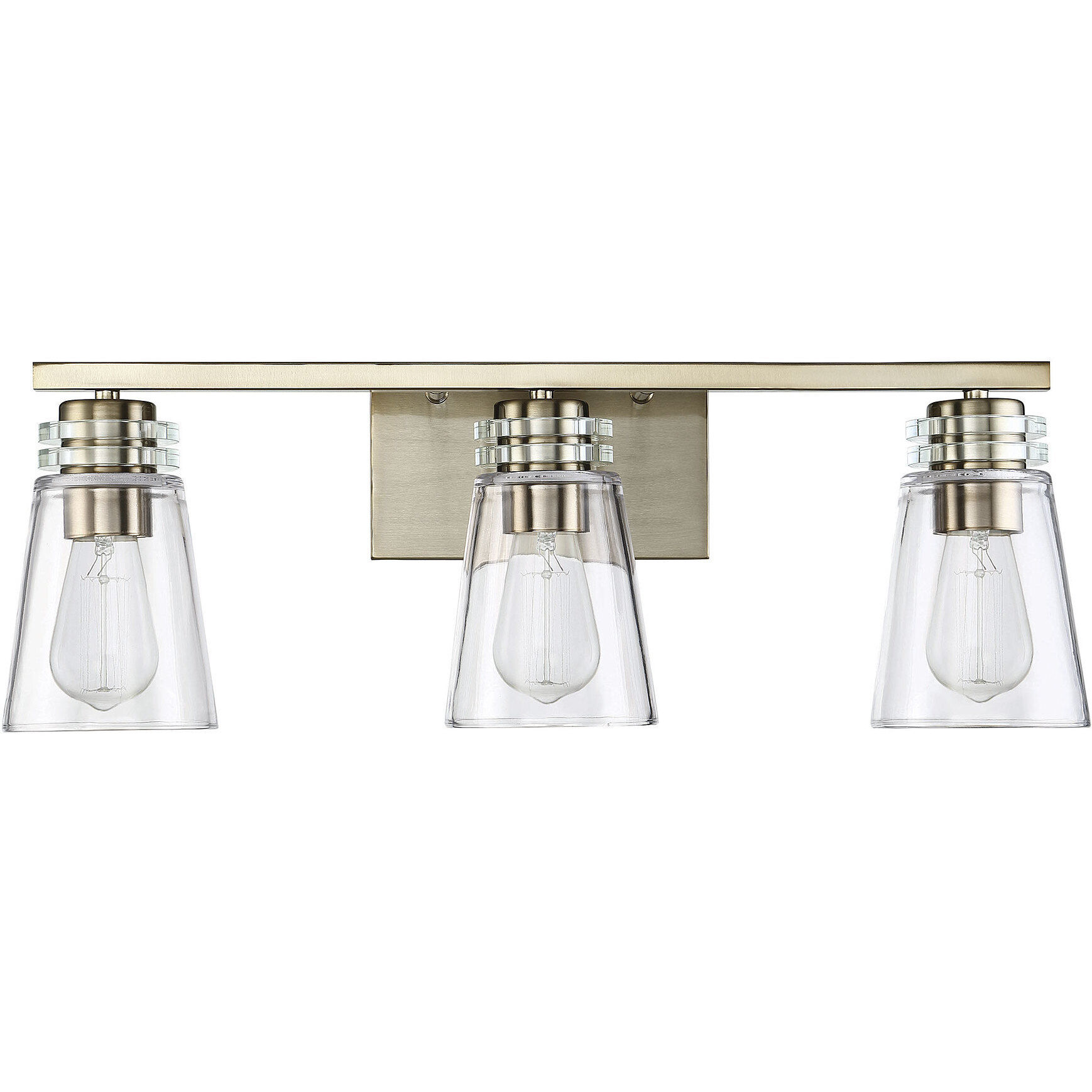 Brannon 3 Light 24 inch Noble Brass Bathroom Vanity Light Wall Light