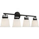 Kaden 4 Light 34 inch Black Bathroom Vanity Light Wall Light, Essentials
