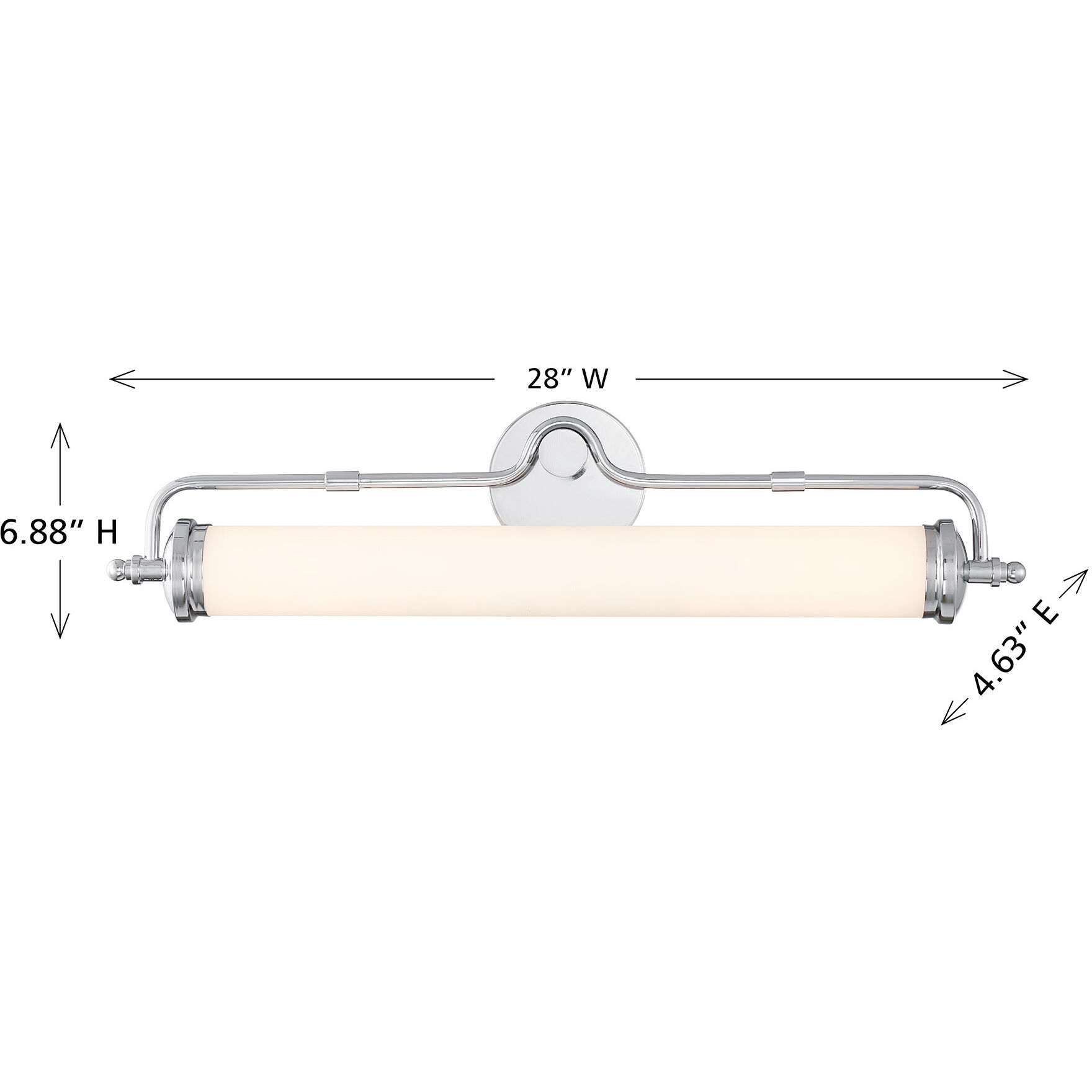 Keller LED 28 inch Chrome Bathroom Vanity Light Wall Light
