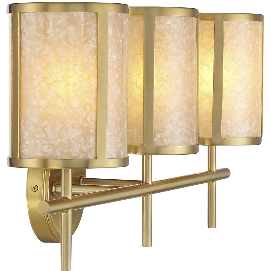 Camden 3 Light 24 inch Warm Brass Bath Wall Light