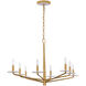 Judi 8 Light 38 inch Distressed Gold Chandelier Ceiling Light