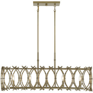 Cornwall 5 Light 40 inch Burnished Brass Linear Chandelier Ceiling Light