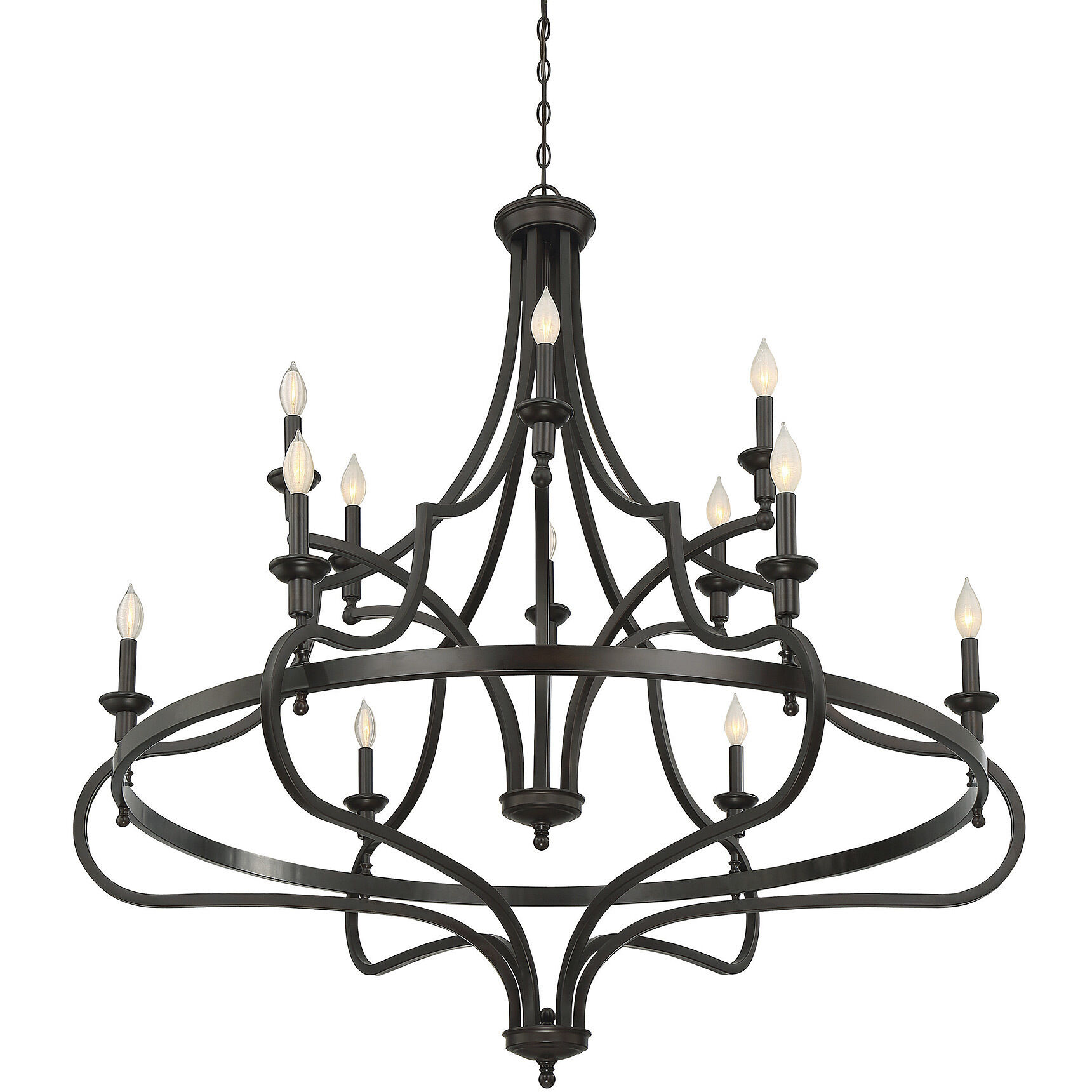 Shields 12 Light 48 inch English Bronze Chandelier Ceiling Light