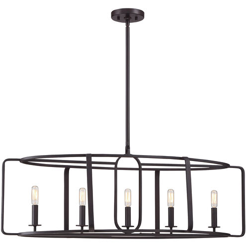 Santina 5 Light 38 inch English Bronze Linear Chandelier Ceiling Light