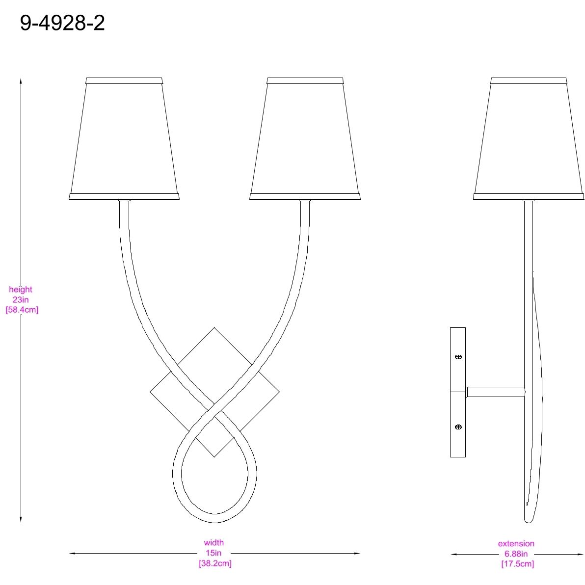 Barclay 2 Light 15.5 inch Matte Black Wall Sconce Wall Light