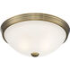 Stella 2 Light 13 inch Warm Brass Flush Mount Ceiling Light, Essentials