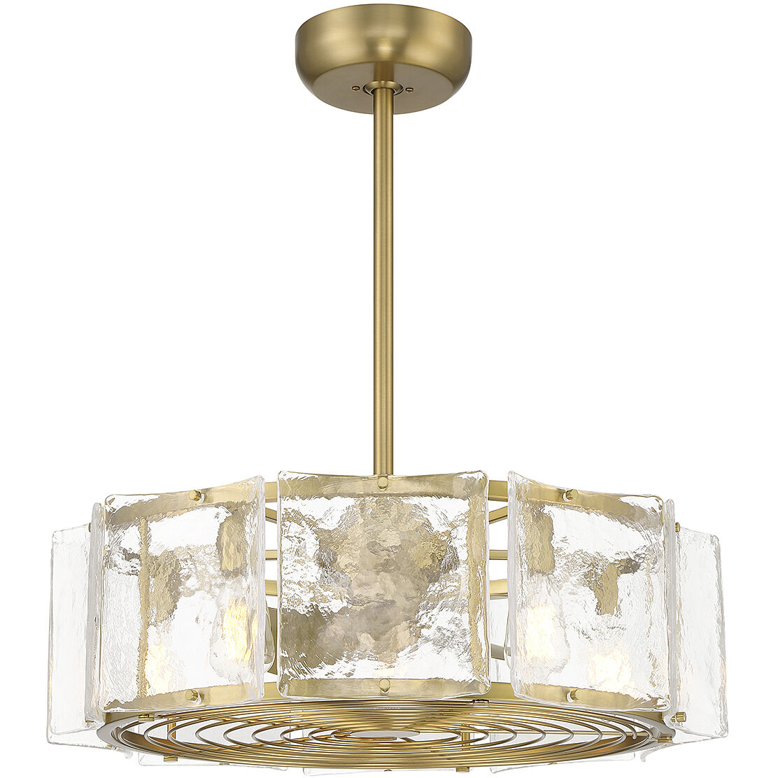 Genry 26.5 inch Warm Brass with Gold Blades Fan D'Lier