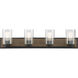 Sheppard 4 Light 32.75 inch Lodge Bathroom Vanity Light Wall Light, Lighting One (Open)