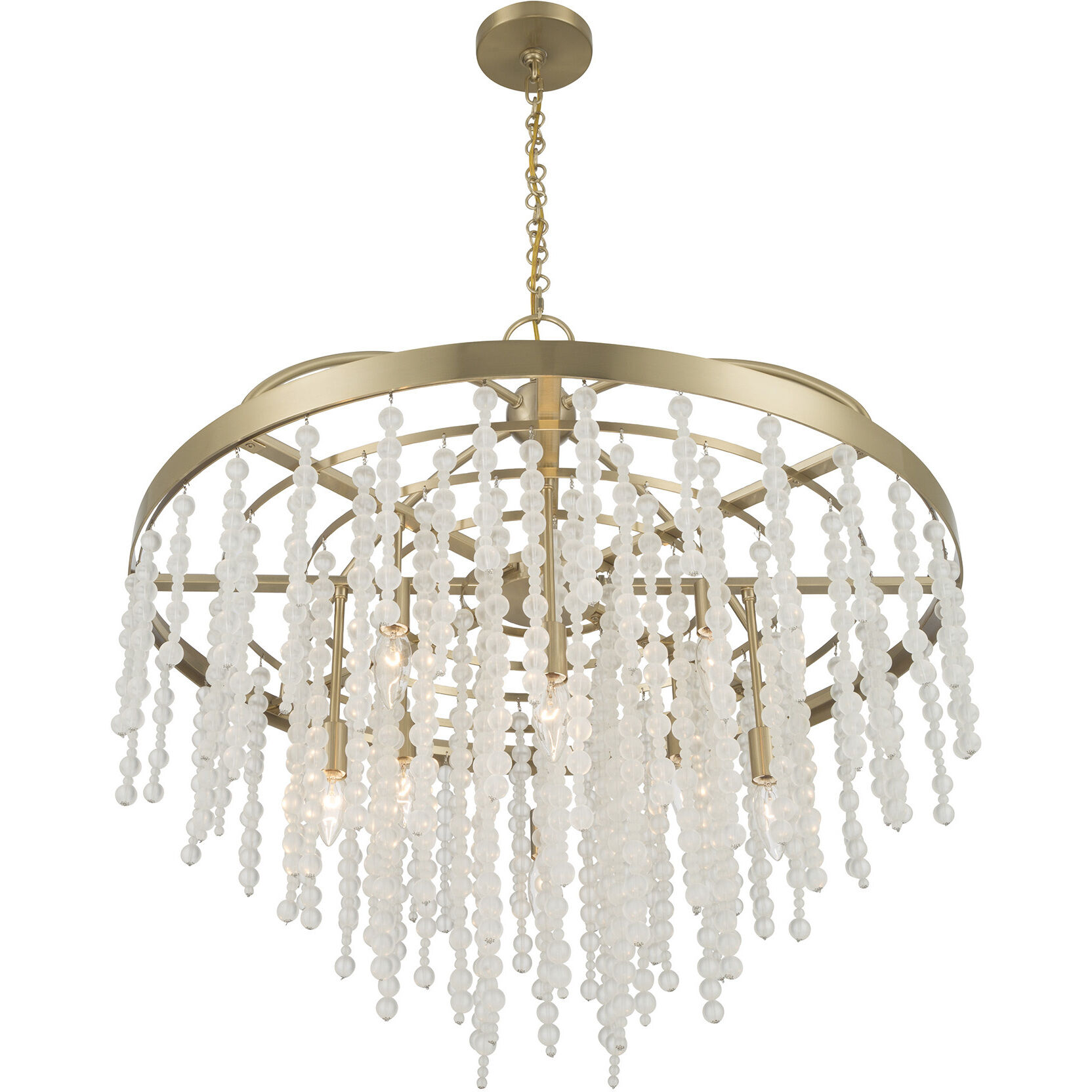 Jeanette 8 Light 30 inch Noble Brass Chandelier Ceiling Light