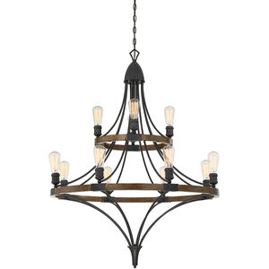 Turing 12 Light 36 inch Whiskey Wood Chandelier Ceiling Light