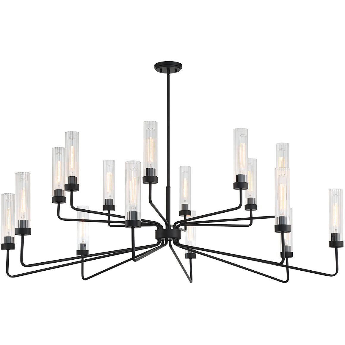 Baker 16 Light 61 inch Matte Black Chandelier Ceiling Light, Essentials