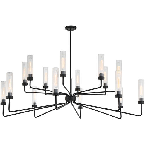 Baker 16 Light 61 inch Matte Black Chandelier Ceiling Light, Essentials