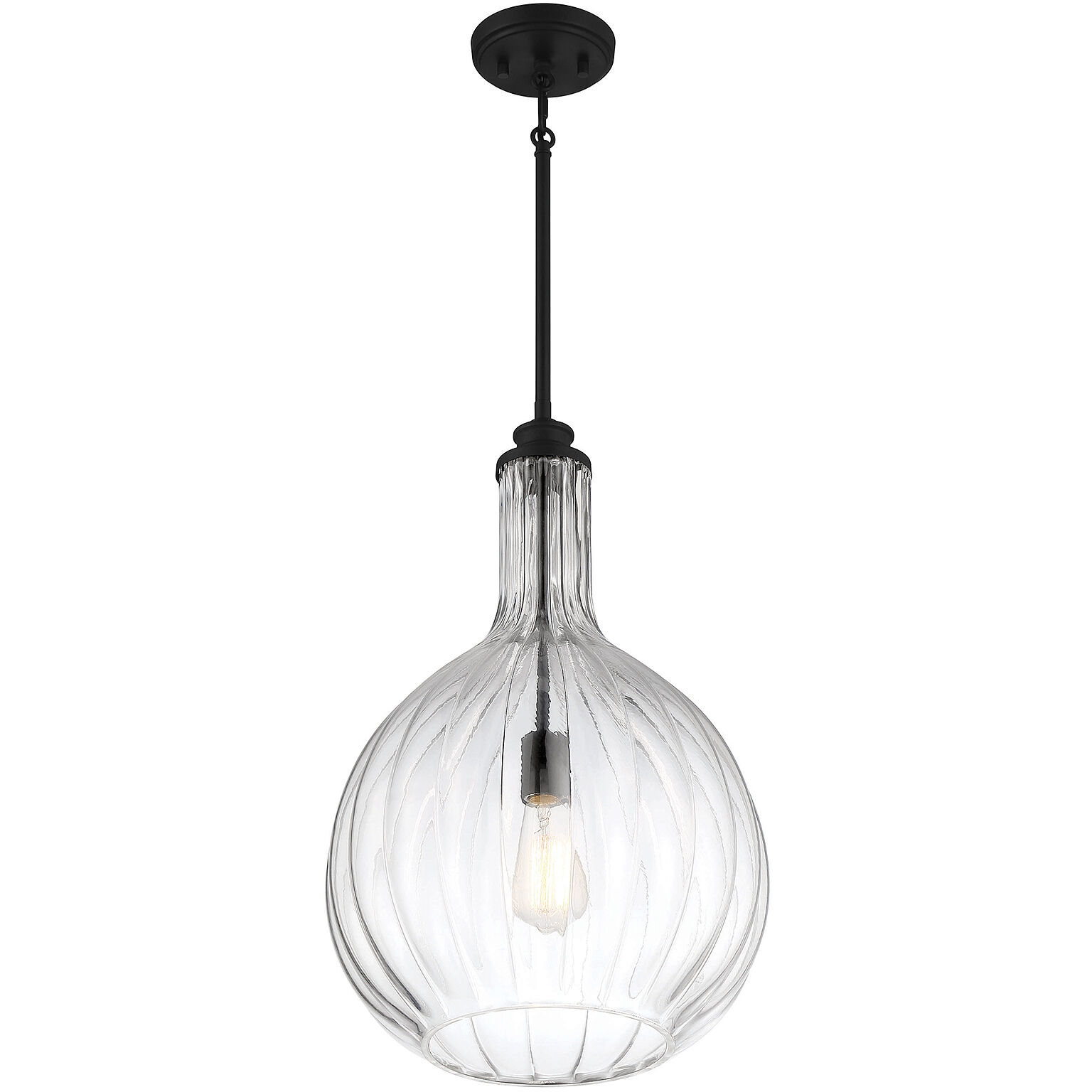 Brandon 1 Light 14 inch Matte Black Pendant Ceiling Light, Essentials