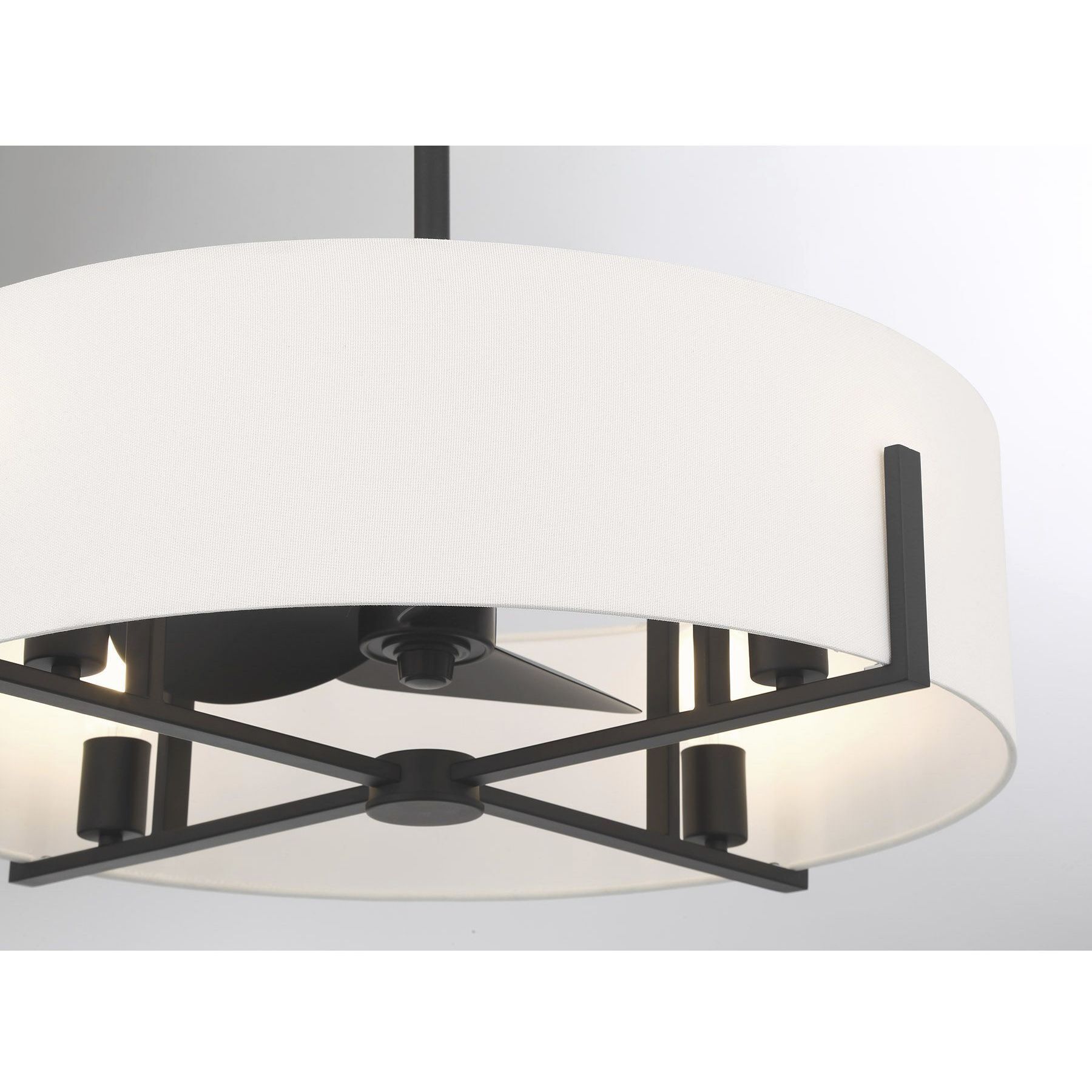 Mansell 14 inch Matte Black Fan D'Lier