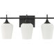 Octave 3 Light 21 inch Matte Black Bathroom Vanity Light Wall Light, Essentials