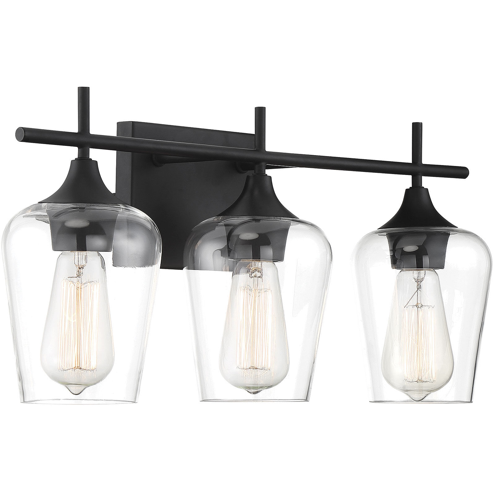 Octave 3 Light 21 inch Black Bathroom Vanity Light Wall Light, Essentials