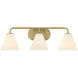 Blair 3 Light 25.5 inch Warm Brass Bath Wall Light