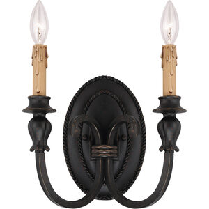 Provence 2 Light 11 inch Antique Copper Sconce Wall Light