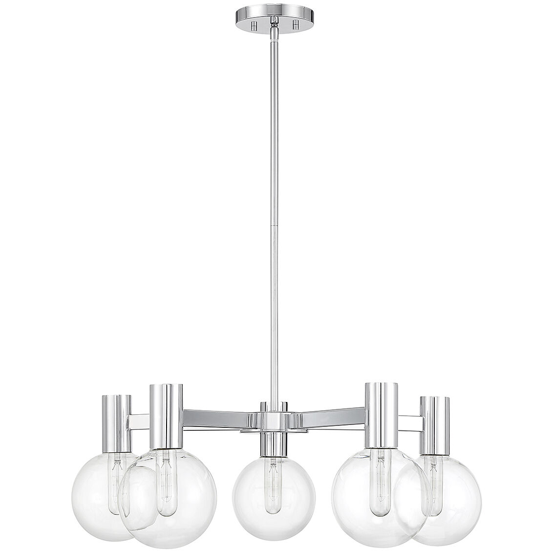 Wright 5 Light 28 inch Polished Chrome Chandelier Ceiling Light