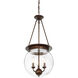 Landon 3 Light 14 inch Oiled Burnished Bronze Pendant Ceiling Light, Orb