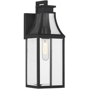 Emery 1 Light 16 inch Matte Black Outdoor Wall Lantern