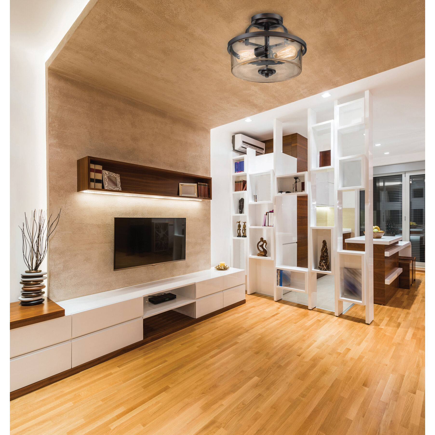 Tulsa 2 Light 12.75 inch English Bronze Semi-Flush Ceiling Light