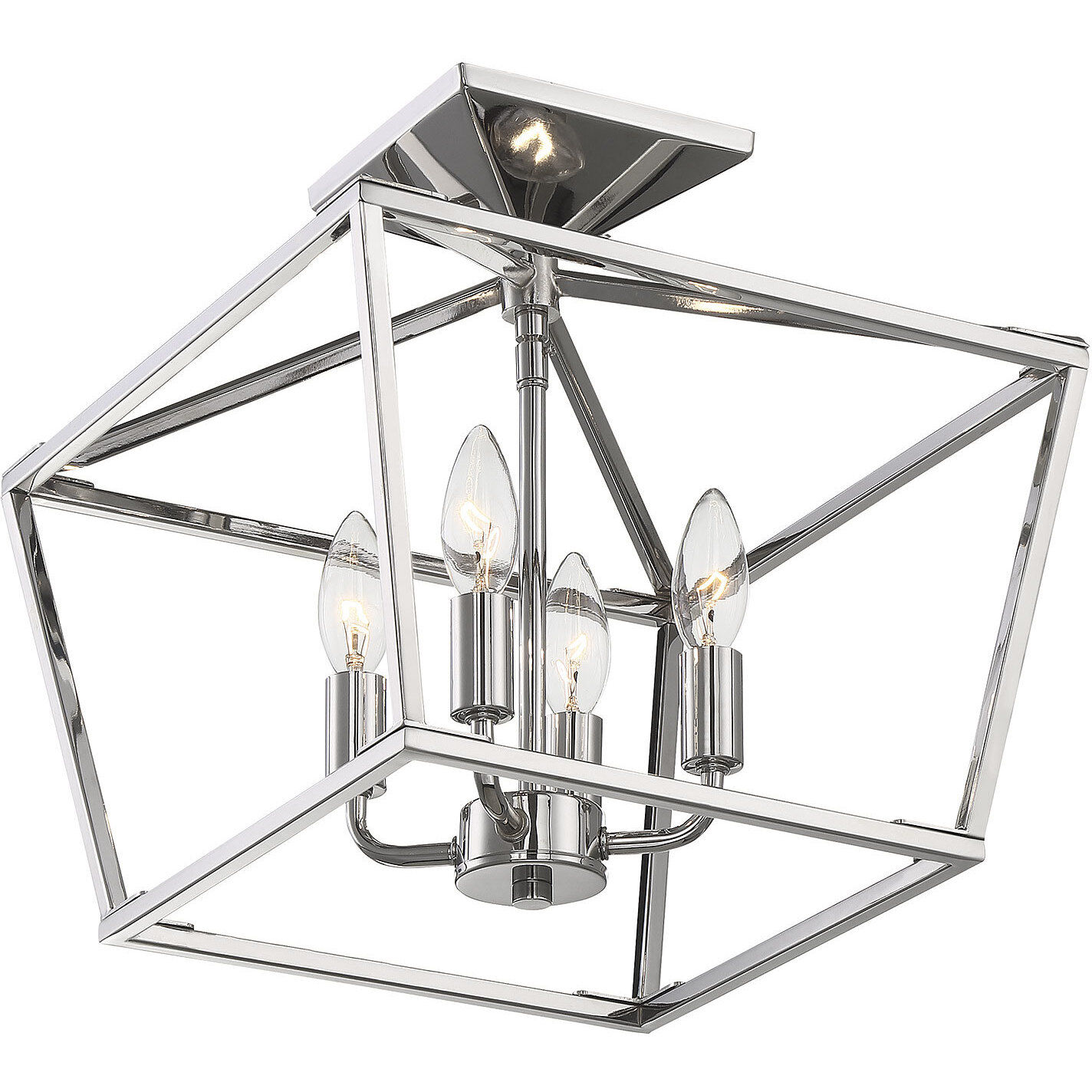 Savoy House Townsend 4 Light Semi Flush Mount Polished Nickel