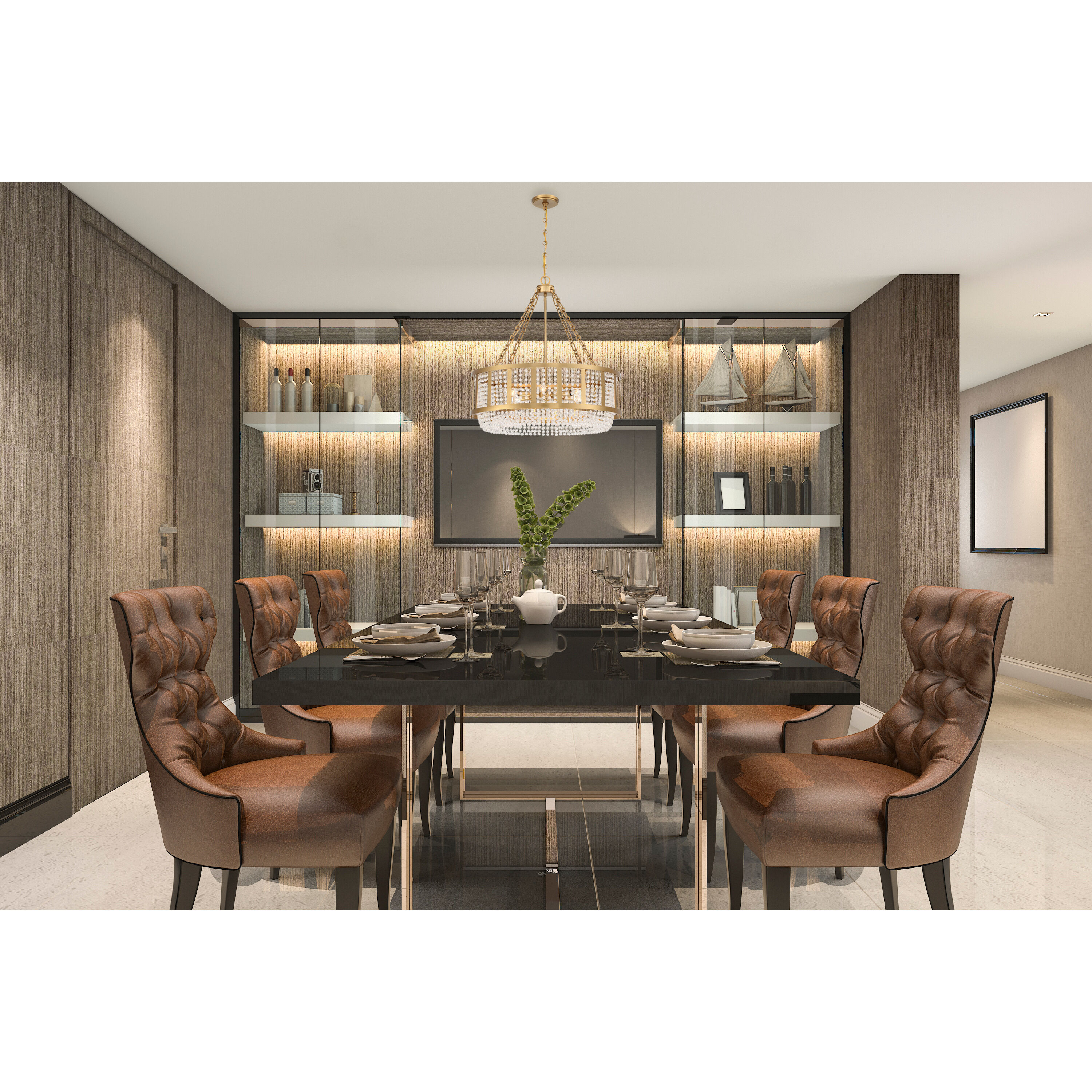 Mancini 6 Light 26 inch Warm Brass Pendant Ceiling Light