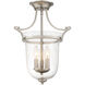 Trudy 3 Light 12 inch English Bronze Semi-Flush Ceiling Light