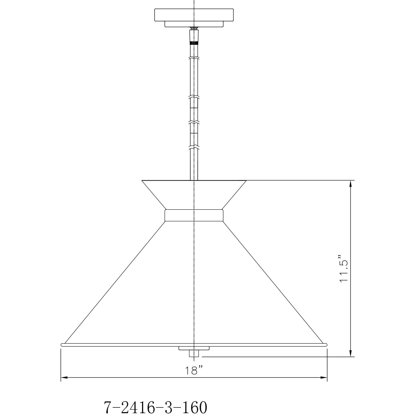 Lamar 3 Light 18 inch Black with Warm Brass Accents Pendant Ceiling Light