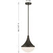 Ogdon 1 Light 12 inch Mediterranean Bronze Pendant Ceiling Light