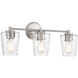 Ballas 3 Light 23.5 inch Satin Nickel Bathroom Vanity Light Wall Light