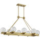 Darien Linear Chandelier Ceiling Light in Warm Brass