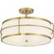 Chauncey 4 Light 22 inch Warm Brass Semi-Flush Ceiling Light